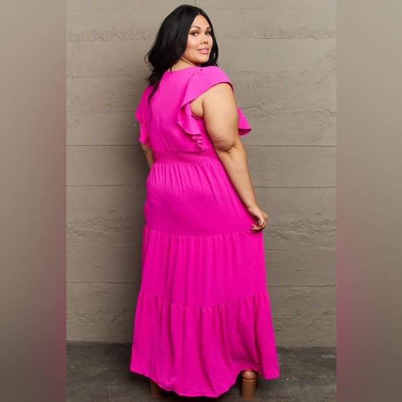 🌟NEW, CHIC*- GeeGee Fancy Fizz Tiered Side Slit Maxi Dress OFFERS WELCOME! - Picture 2 of 10